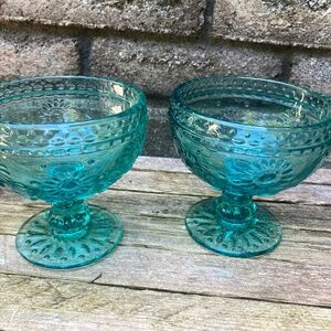 Pioneer Woman Teal Dessert/Ice Cream/Sundae/Parfait Cups